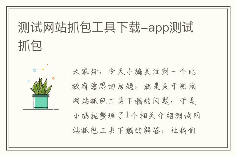 测试网站抓包工具下载-app测试抓包