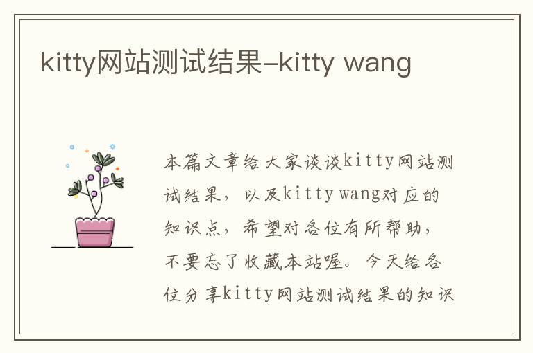 kitty网站测试结果-kitty wang