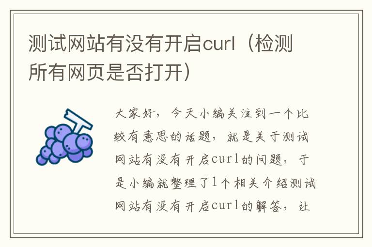 测试网站有没有开启curl（检测所有网页是否打开）