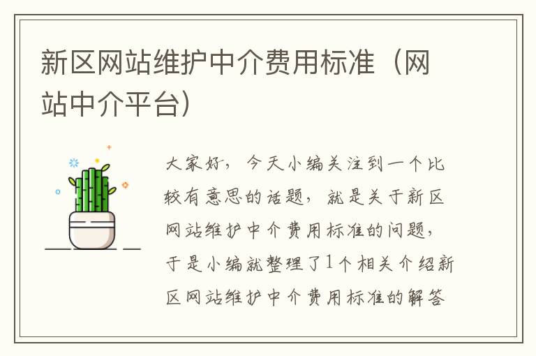 新区网站维护中介费用标准（网站中介平台）