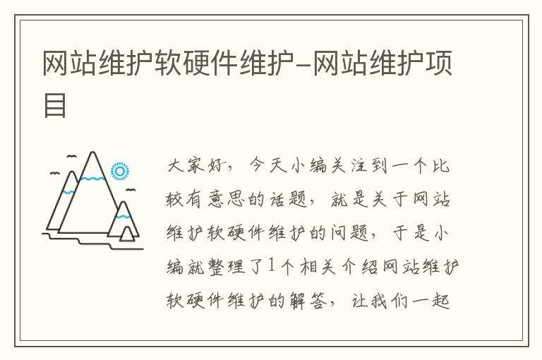 网站维护软硬件维护-网站维护项目