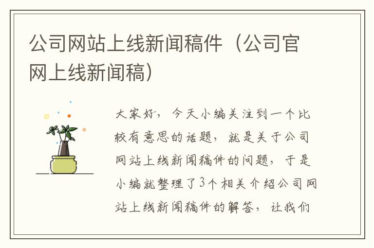 公司网站上线新闻稿件（公司官网上线新闻稿）