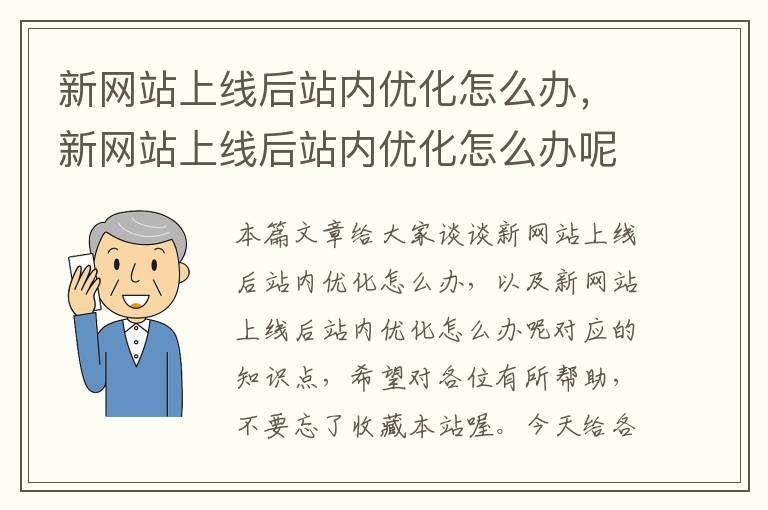 新网站上线后站内优化怎么办，新网站上线后站内优化怎么办呢