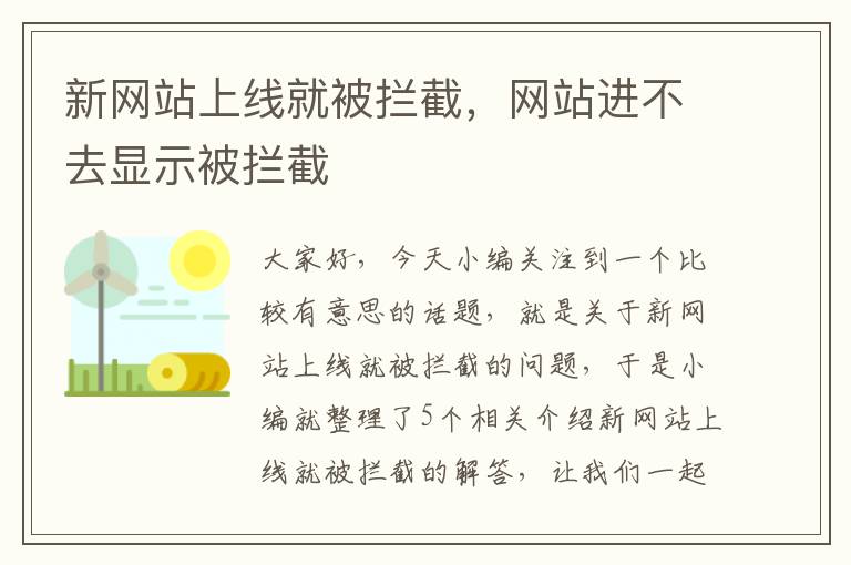 新网站上线就被拦截，网站进不去显示被拦截