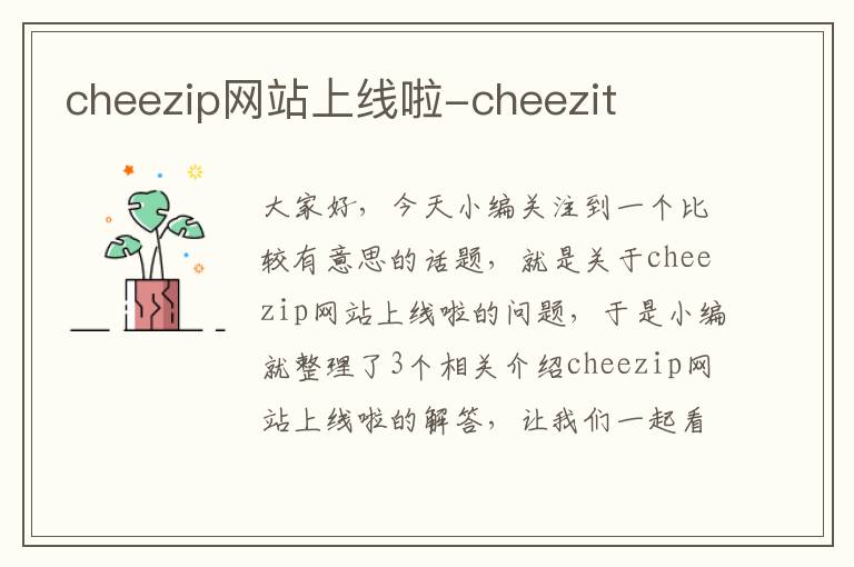 cheezip网站上线啦-cheezit