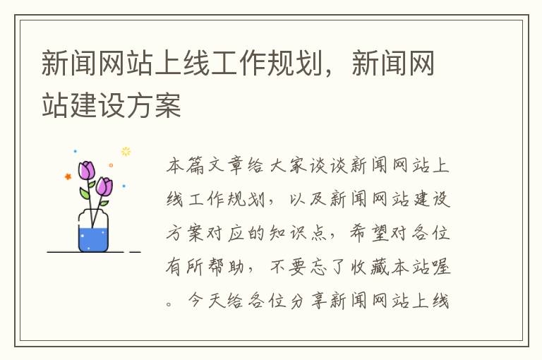 新闻网站上线工作规划，新闻网站建设方案