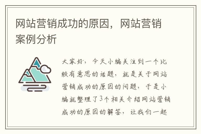 网站营销成功的原因，网站营销案例分析