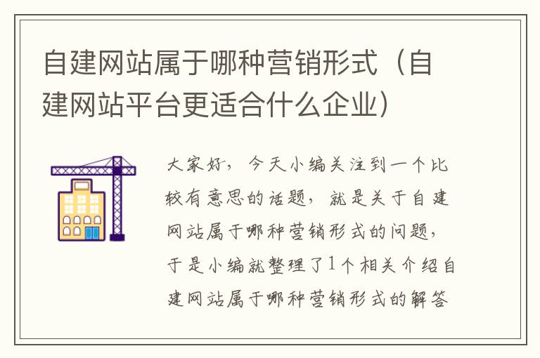 自建网站属于哪种营销形式（自建网站平台更适合什么企业）