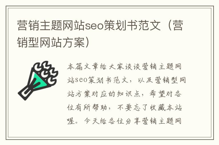 营销主题网站seo策划书范文（营销型网站方案）