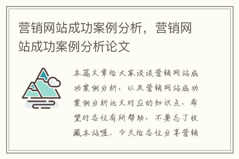 营销网站成功案例分析，营销网站成功案例分析论文