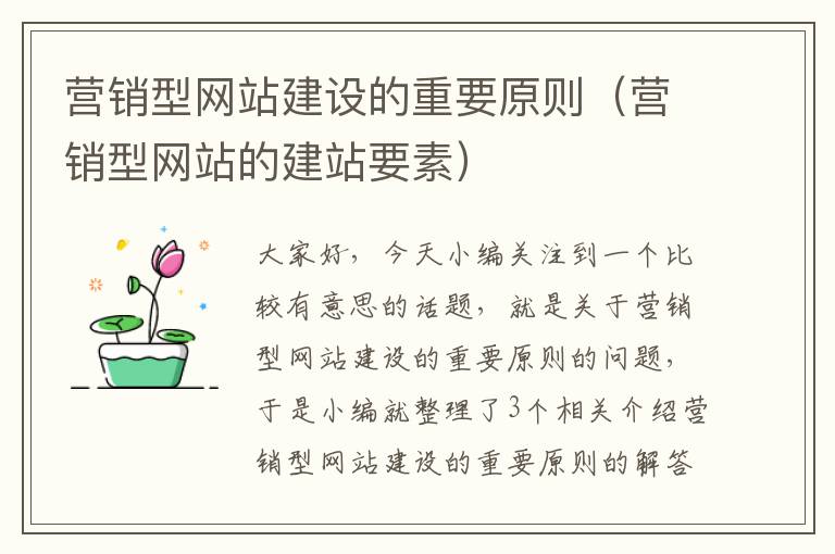 营销型网站建设的重要原则（营销型网站的建站要素）