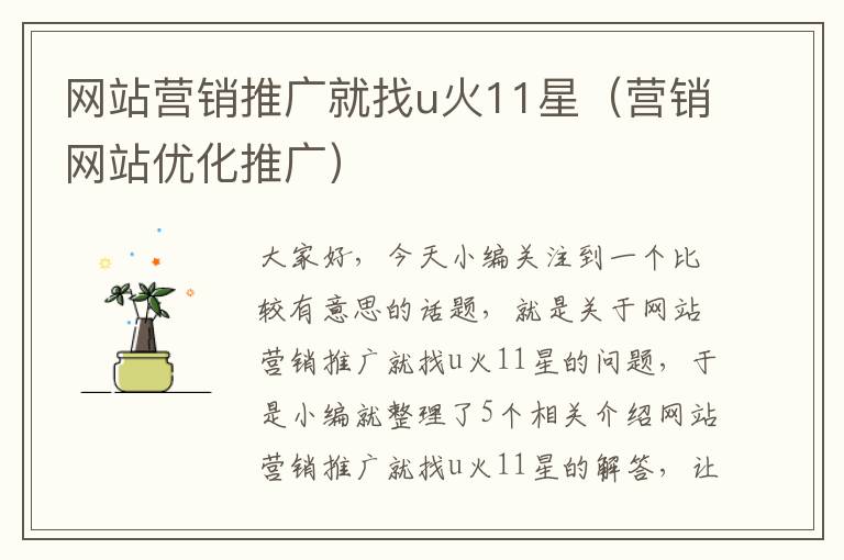 网站营销推广就找u火11星（营销网站优化推广）