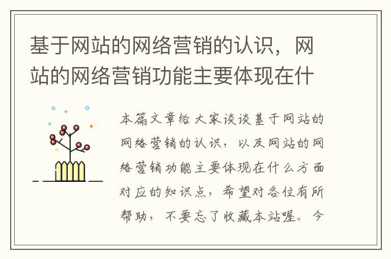 基于网站的网络营销的认识，网站的网络营销功能主要体现在什么方面