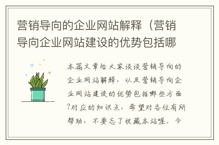 营销导向的企业网站解释（营销导向企业网站建设的优势包括哪些方面?）