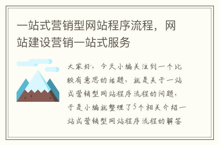 一站式营销型网站程序流程，网站建设营销一站式服务