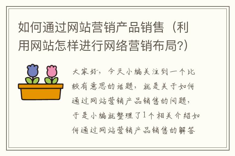 如何通过网站营销产品销售（利用网站怎样进行网络营销布局?）