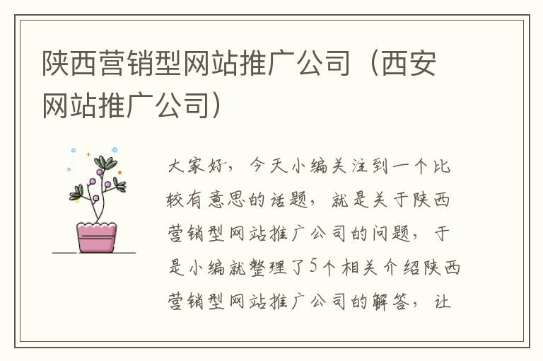 陕西营销型网站推广公司（西安网站推广公司）