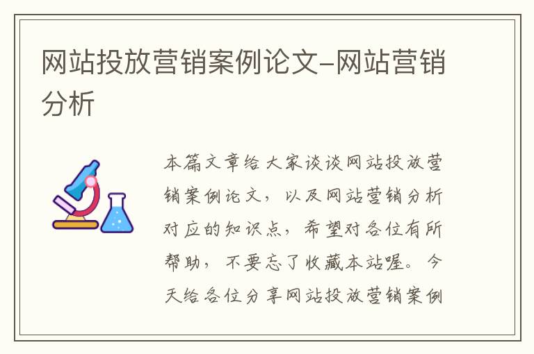 网站投放营销案例论文-网站营销分析