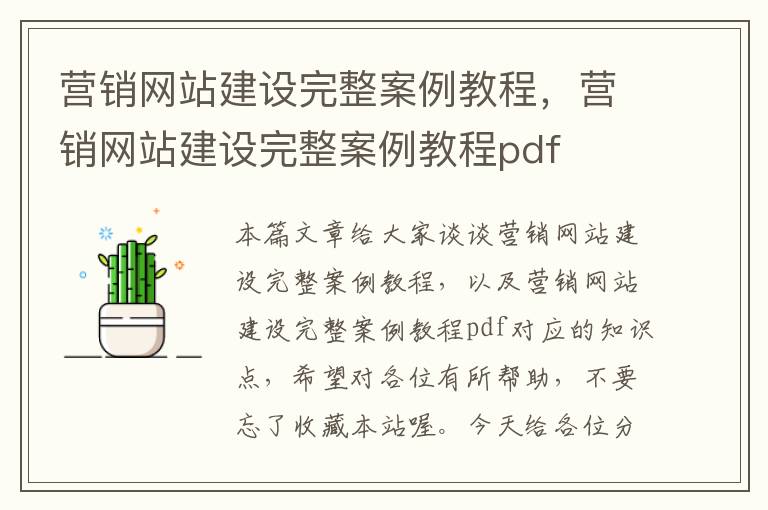 营销网站建设完整案例教程，营销网站建设完整案例教程pdf