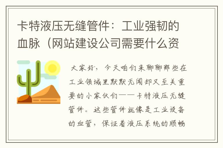 卡特液压无缝管件：工业强韧的血脉（网站建设公司需要什么资质）