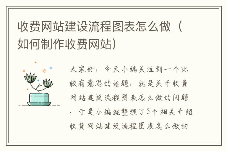 收费网站建设流程图表怎么做（如何制作收费网站）