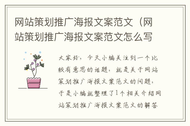 网站策划推广海报文案范文（网站策划推广海报文案范文怎么写）