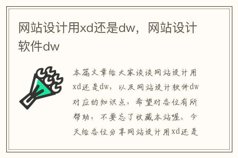 网站设计用xd还是dw，网站设计软件dw