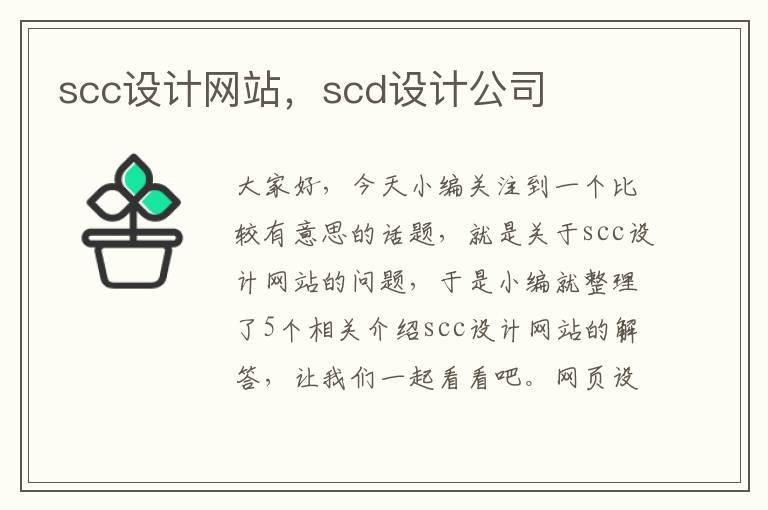 scc设计网站，scd设计公司