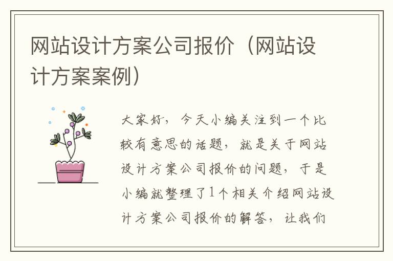 网站设计方案公司报价（网站设计方案案例）