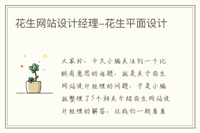 花生网站设计经理-花生平面设计