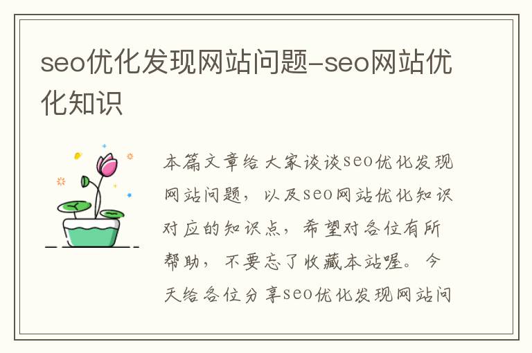 seo优化发现网站问题-seo网站优化知识