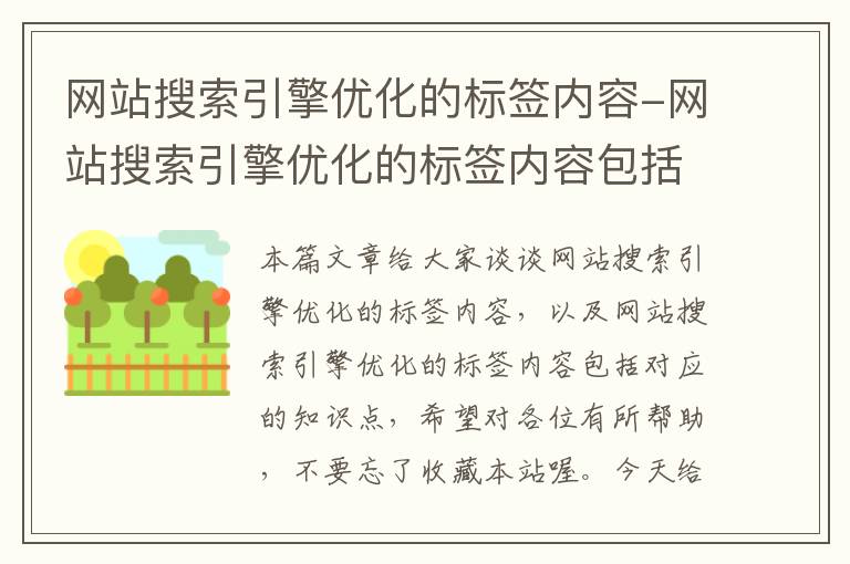 网站搜索引擎优化的标签内容-网站搜索引擎优化的标签内容包括