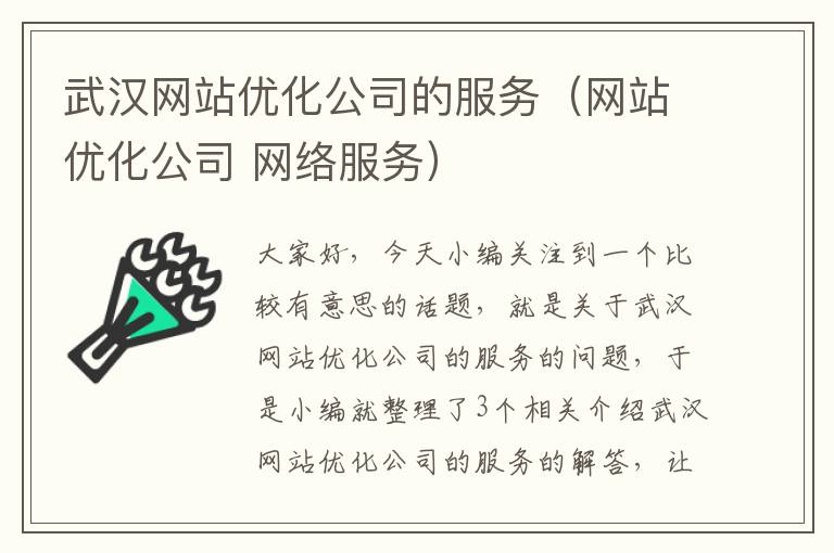 武汉网站优化公司的服务（网站优化公司 网络服务）