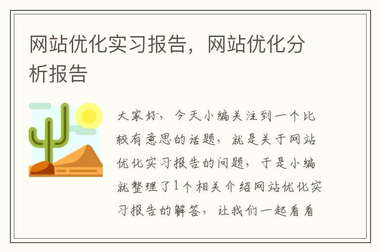 网站优化实习报告，网站优化分析报告