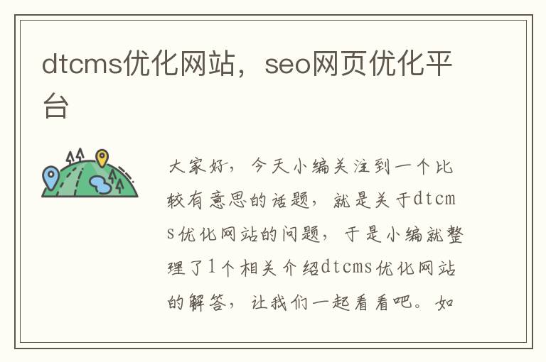 dtcms优化网站，seo网页优化平台