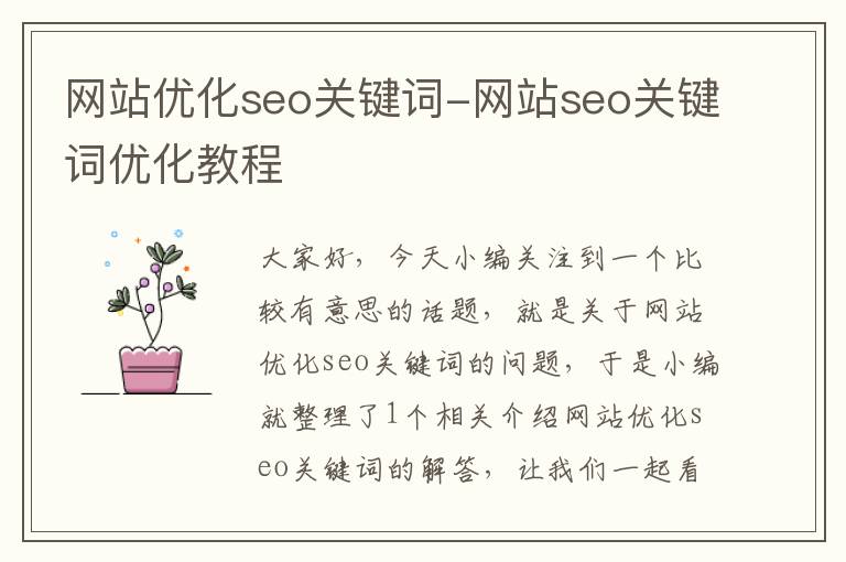 网站优化seo关键词-网站seo关键词优化教程