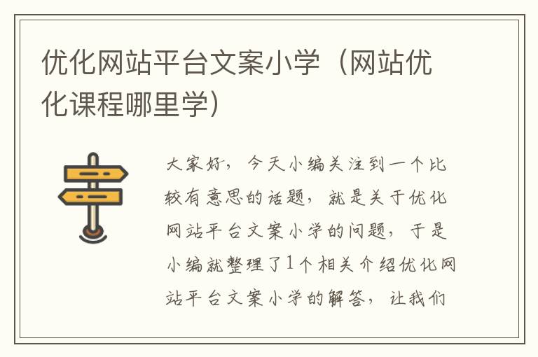 优化网站平台文案小学（网站优化课程哪里学）