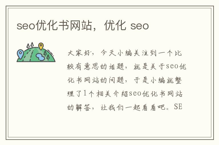 seo优化书网站，优化 seo