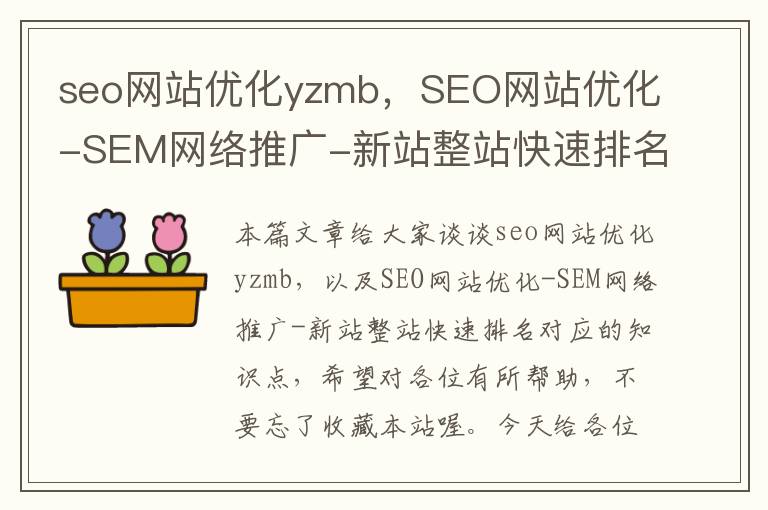 seo网站优化yzmb，SEO网站优化-SEM网络推广-新站整站快速排名