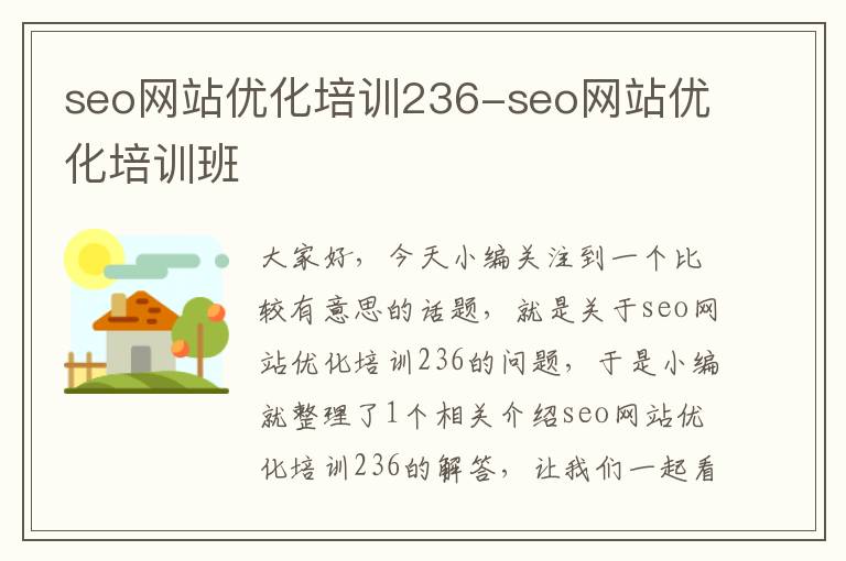 seo网站优化培训236-seo网站优化培训班