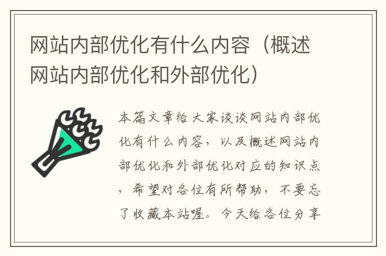 网站内部优化有什么内容（概述网站内部优化和外部优化）