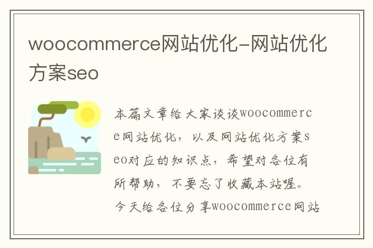 woocommerce网站优化-网站优化方案seo