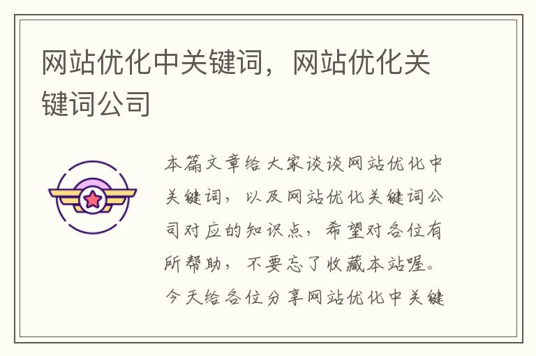 网站优化中关键词，网站优化关键词公司