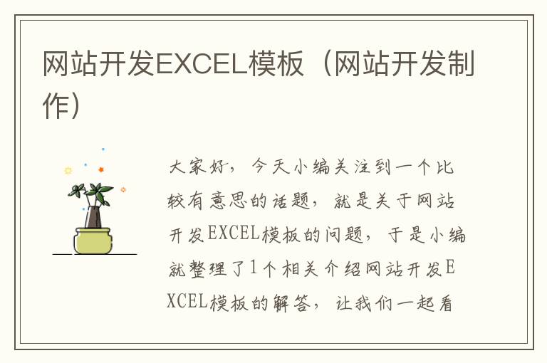 网站开发EXCEL模板（网站开发制作）