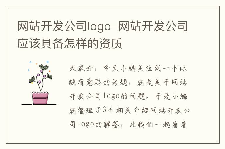 网站开发公司logo-网站开发公司应该具备怎样的资质