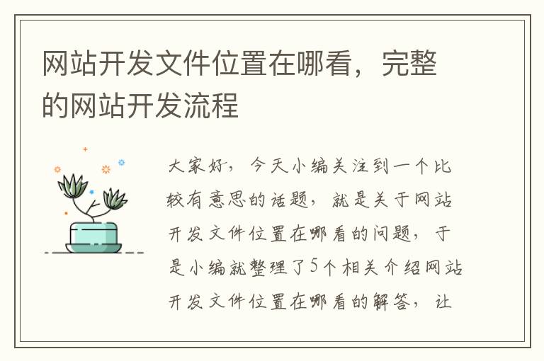 网站开发文件位置在哪看，完整的网站开发流程