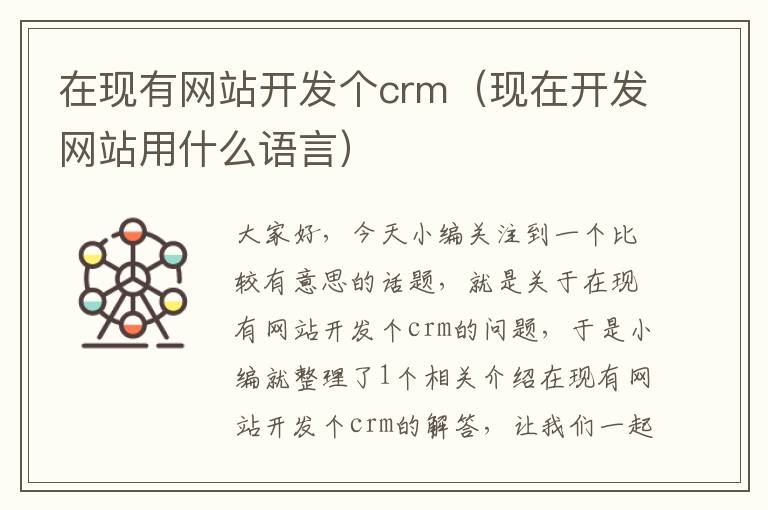 在现有网站开发个crm（现在开发网站用什么语言）