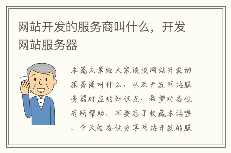 网站开发的服务商叫什么，开发网站服务器