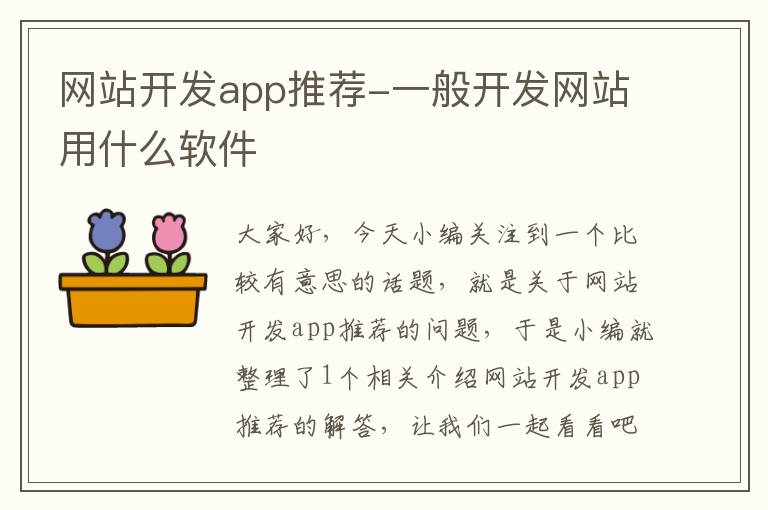 网站开发app推荐-一般开发网站用什么软件