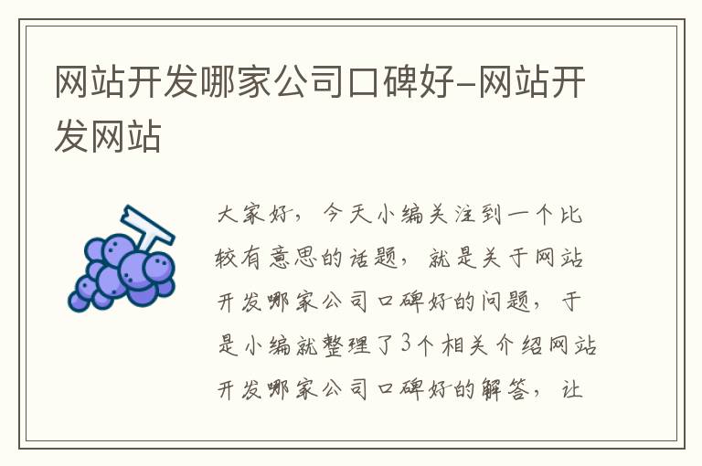 网站开发哪家公司口碑好-网站开发网站